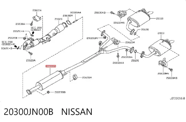 Центральная часть глушителя 20300JN00B Nissan/Infiniti