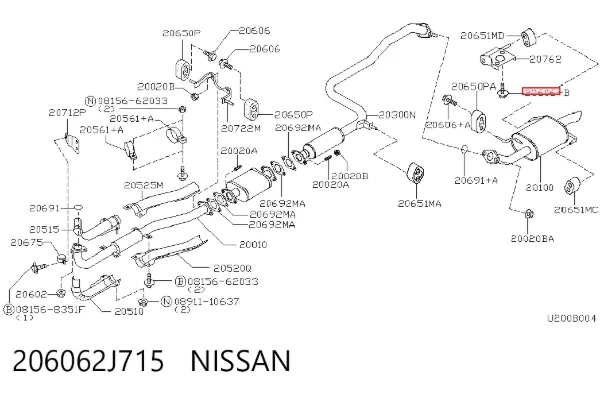 Болт 206062J715 Nissan/Infiniti
