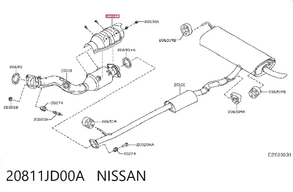 Защита (тепловой экран) выпускного коллектора 20811JD00A Nissan/Infiniti