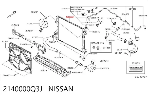 Радиатор 2140000Q3J Nissan/Infiniti