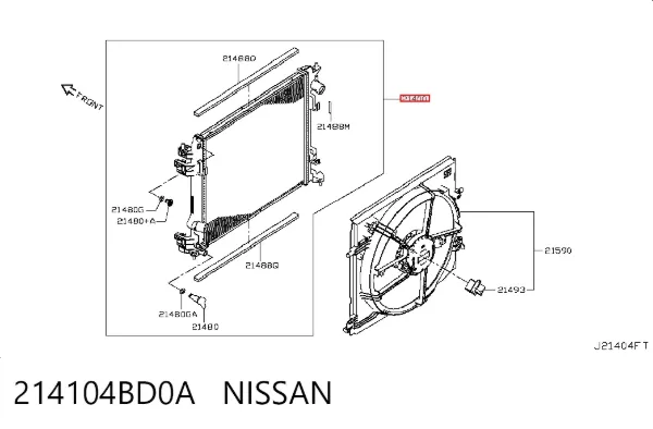 Радиатор 214104BD0A Nissan/Infiniti