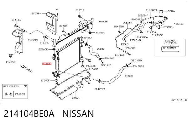Радиатор 214104BE0A Nissan/Infiniti
