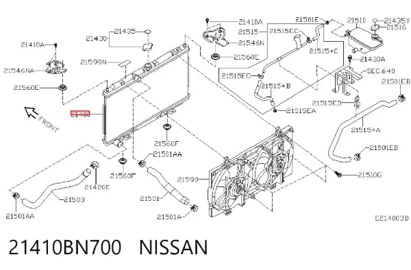 Радиатор 21410BN700 Nissan/Infiniti