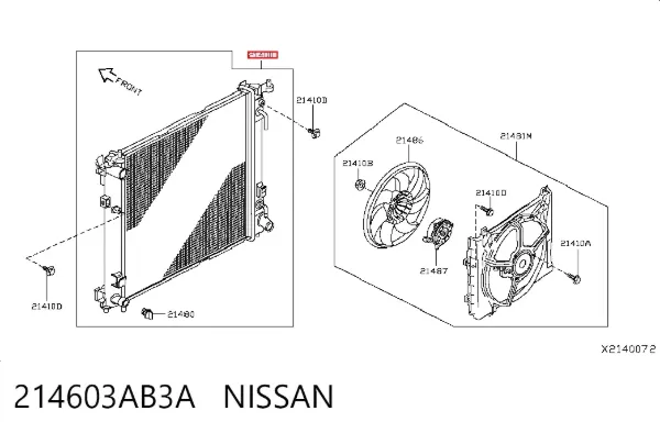 Радиатор 214603AB3A Nissan/Infiniti