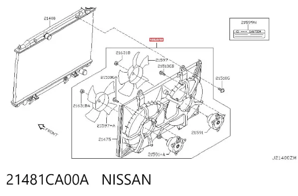 Электровентилятор охлаждения 21481CA00A Nissan/Infiniti