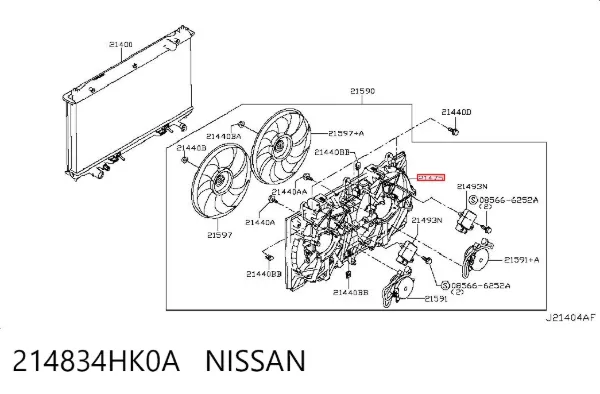 Диффузор радиатора 214834HK0A Nissan/Infiniti