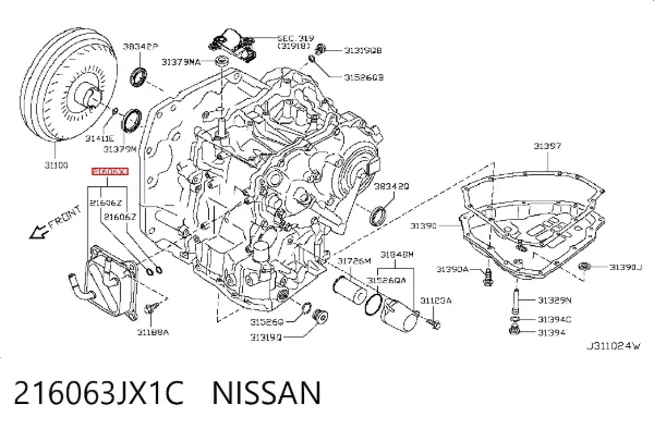 Радиатор охлаждения АКПП 216063JX1C Nissan/Infiniti