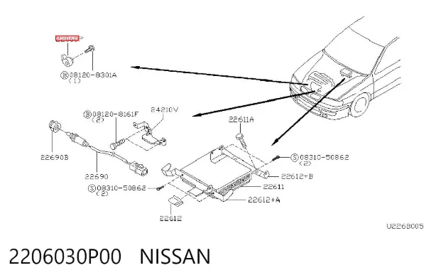 Датчик детонации 2206030P00 Nissan/Infiniti