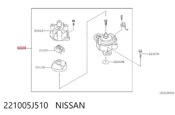 Трамблер 221005J510 Nissan/Infiniti
