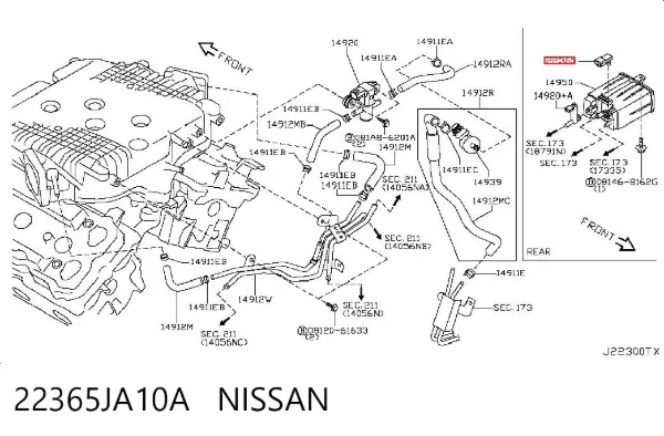 Датчик абсолютного давления 22365JA10A Nissan/Infiniti