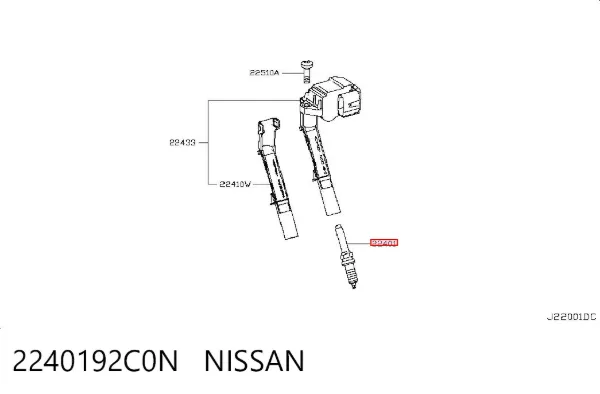 Свечи зажигания 2240192C0N Nissan/Infiniti