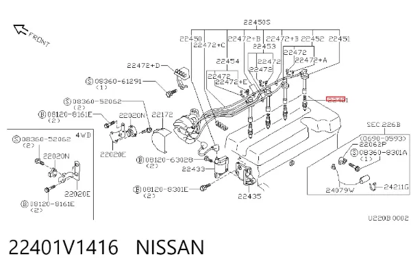 Свечи зажигания 22401V1416 Nissan/Infiniti