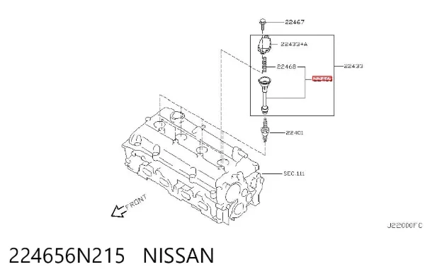 Наконечник свечи зажигания 224656N215 Nissan/Infiniti