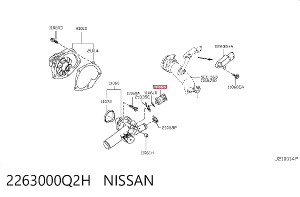 Датчик температуры охлаждающей жидкости 2263000Q2H Nissan/Infiniti