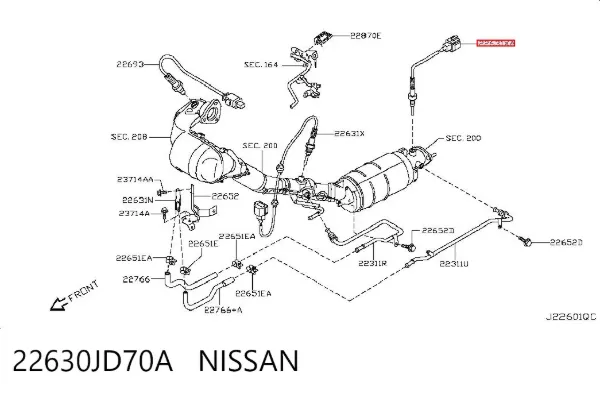 Датчик температуры отработавших газов (ОГ), после сажевого фильтра 22630JD70A Nissan/Infiniti