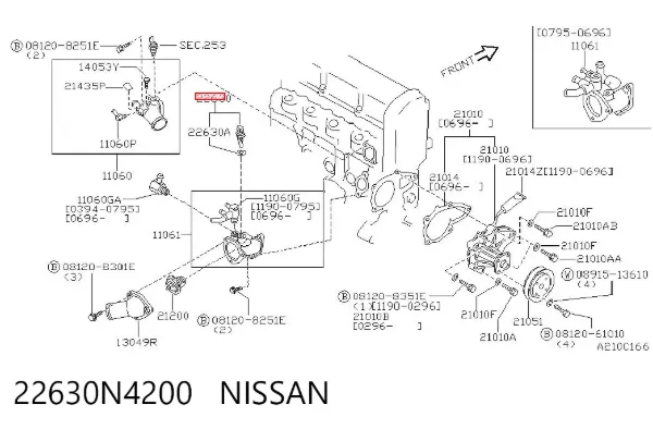 Датчик температуры охлаждающей жидкости 22630N4200 Nissan/Infiniti