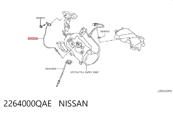 Датчик температуры отработавших газов (ОГ), перед сажевым фильтром 2264000QAE Nissan/Infiniti