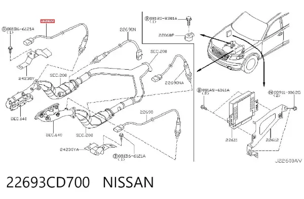 Датчик кислорода до катализатора 22693CD700 Nissan/Infiniti
