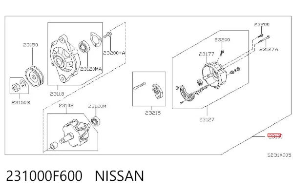 Генератор 231000F600 Nissan/Infiniti