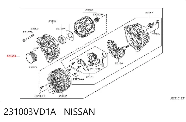 Генератор 231003VD1A Nissan/Infiniti
