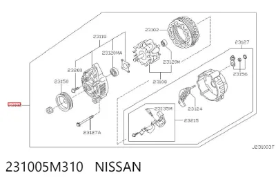 Генератор NISSAN 231005M310