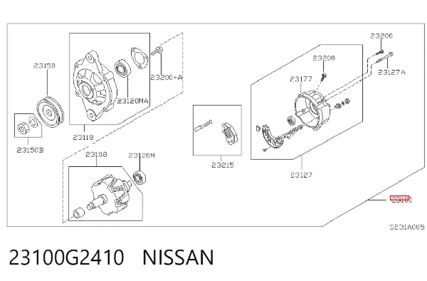 Генератор 23100G2410 Nissan/Infiniti