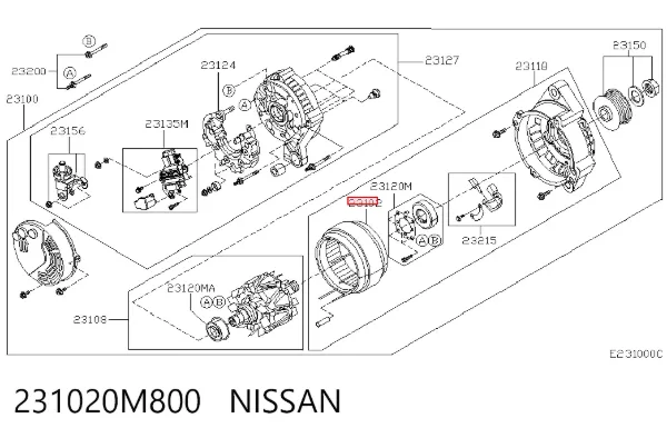 Обмотка генератора 231020M800 Nissan/Infiniti