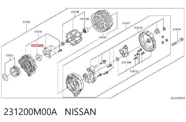 Подшипники генератора 231200M00A Nissan/Infiniti