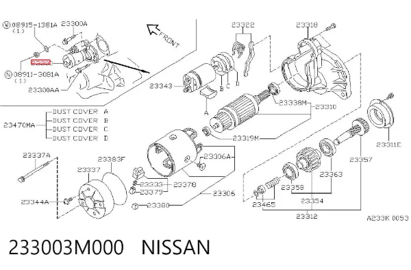 Стартер 233003M000 Nissan/Infiniti