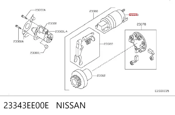 Втягивающее реле стартера 23343EE00E Nissan/Infiniti