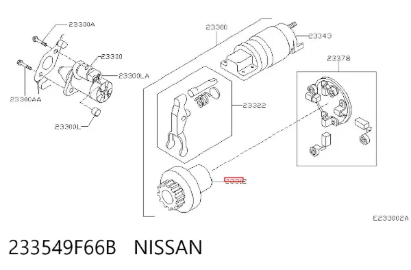 Бендикс стартера Nissan Note E11