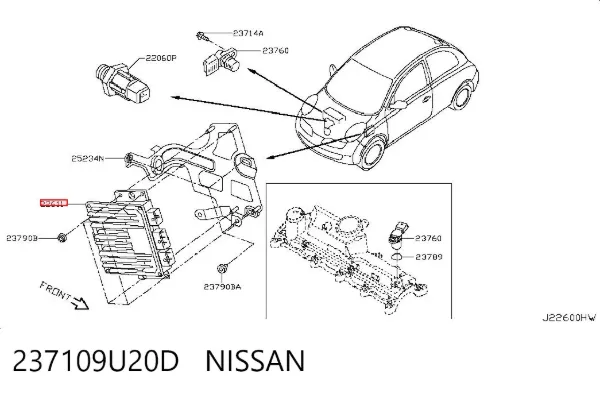 Блок управления двигателем Nissan Note E11