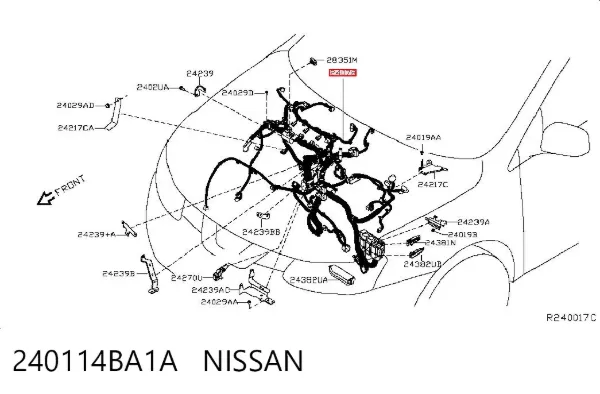Жгут проводов моторного отсека 240114BA1A Nissan/Infiniti