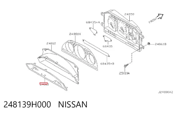 Стекло щитка приборов 248139H000 Nissan/Infiniti