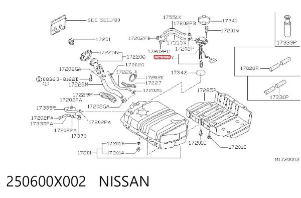 Датчик уровня топлива 250600X002 Nissan/Infiniti