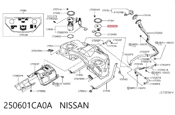 Датчик уровня топлива 250601CA0A Nissan/Infiniti