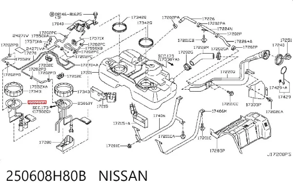 Датчик уровня топлива 250608H80B Nissan/Infiniti