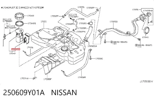 Датчик уровня топлива 250609Y01A Nissan/Infiniti