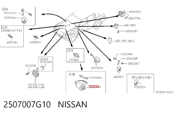 Датчик давления масла 2507007G10 Nissan/Infiniti