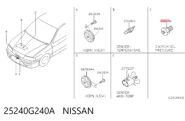 Датчик давления масла 25240G240A Nissan/Infiniti