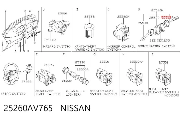  25260AV765 Nissan/Infiniti