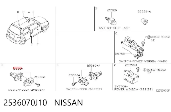  2536070J10 Nissan/Infiniti