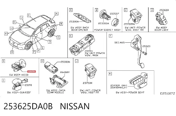  253625DA0B Nissan/Infiniti