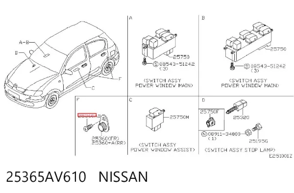  25365AV610 Nissan/Infiniti