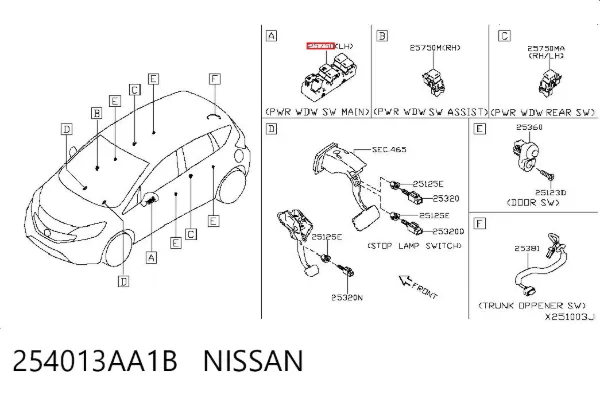  254013AA1B Nissan/Infiniti