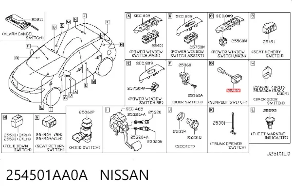  254501AA0A Nissan/Infiniti