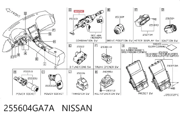  255604GA7A Nissan/Infiniti
