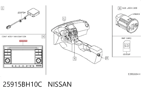 Блок управления навигацией 25915BH10C Nissan/Infiniti