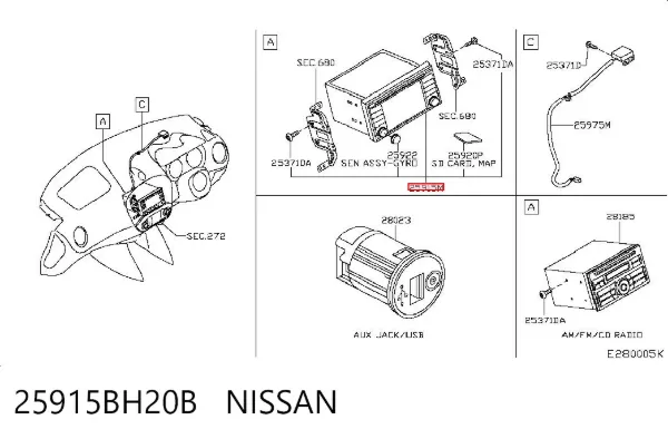 Дисплей многофункциональный 25915BH20B Nissan/Infiniti