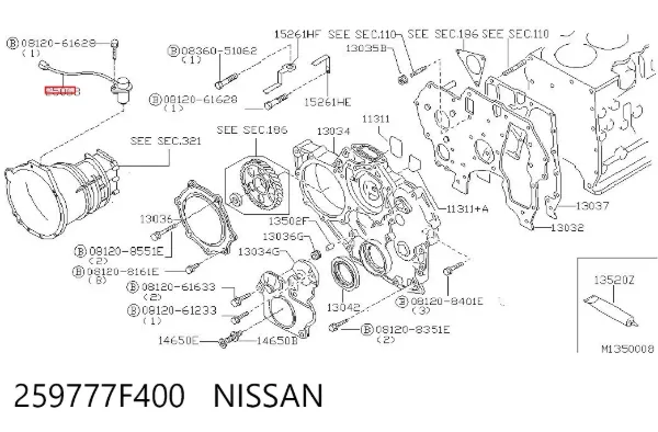 Датчик коленвала 259777F400 Nissan/Infiniti